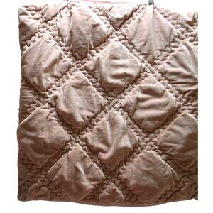 Grandin Road 2 Nora Blush Pink Velvet Quilted Euro Shams Glam Romantic Princess